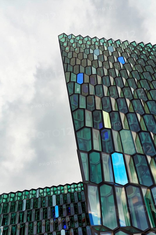 Detail of the glass facade