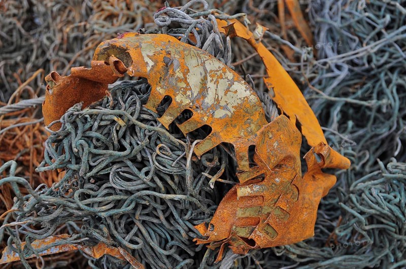 Piles of scrap metal