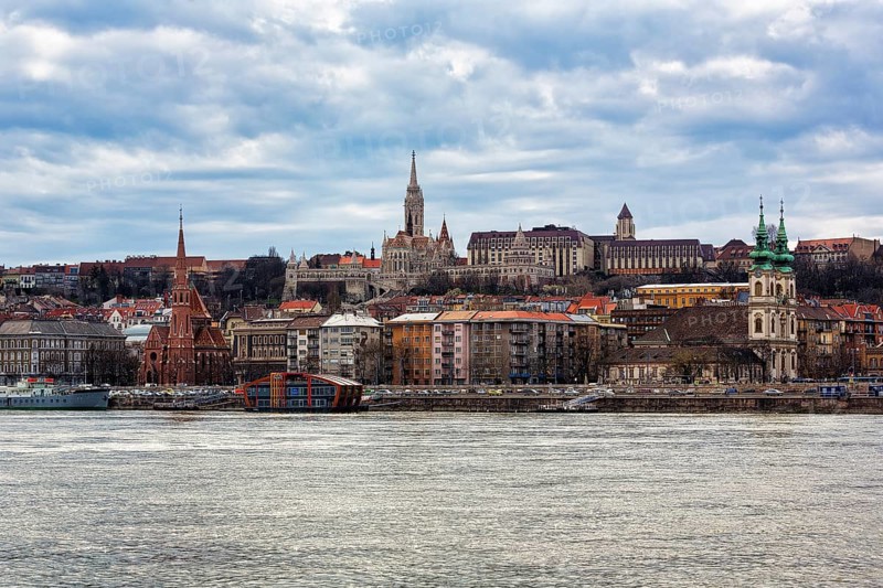View of Castle Hill with Matthias Church and Fishermen's Bastion