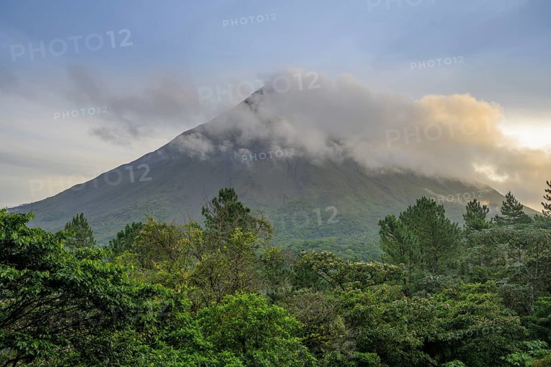 View of Arenal Volcano at sunrise