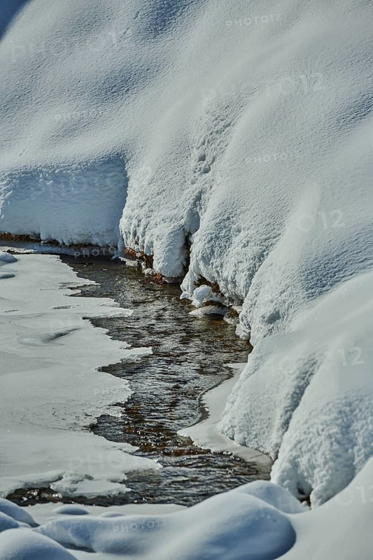 Stream of water onMount Kitzsteinhorn in winter