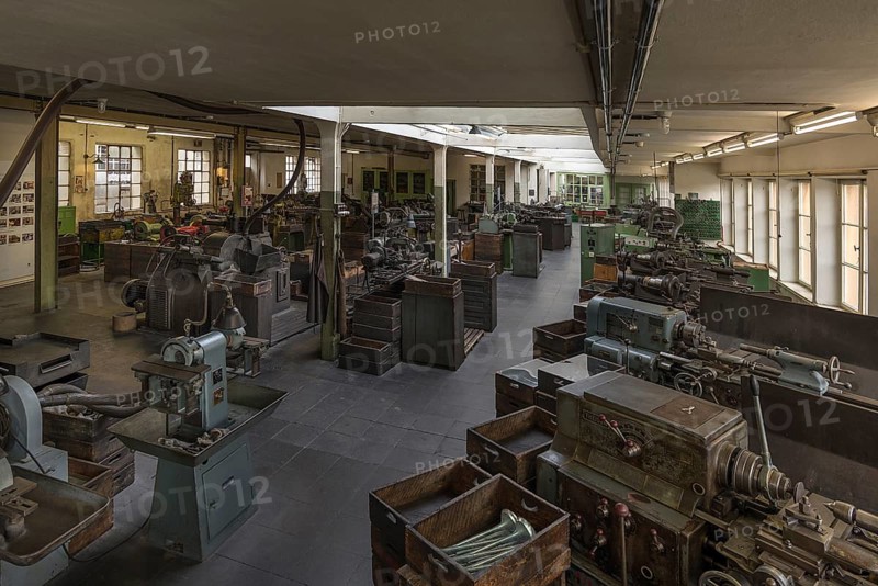 General view of the turning shop of a former valve factory