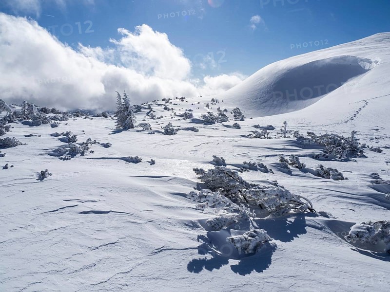 Blue sky over winter landscape
