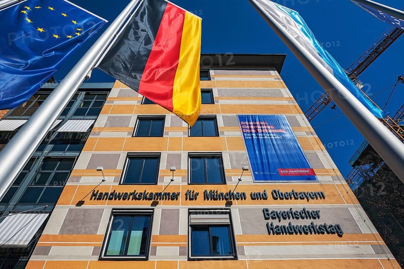Facade with flags