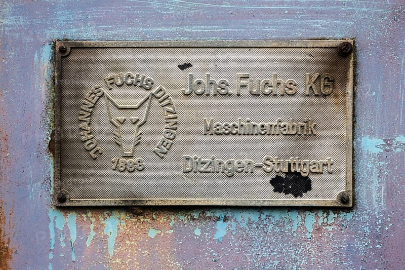 Old manufacturer's plate as metal