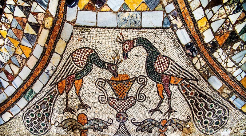 Colourful floor mosaics from the middle of the 12th century Basilica of Santa Maria e Donato