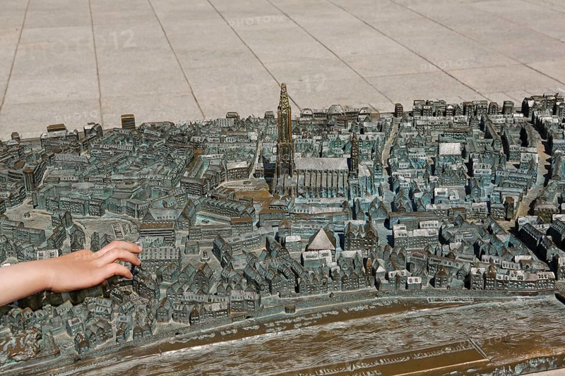 Tactile model for visually impaired and blind people on Muensterplatz