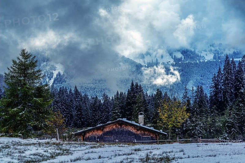 Snow-covered Winklmoosalm