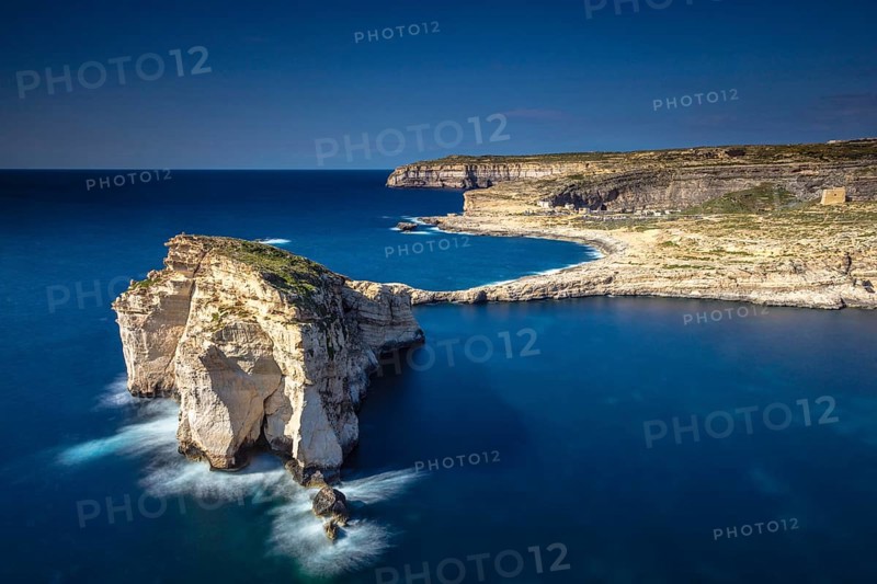 Spectacular landscape of Fungus Rock in Dwejra