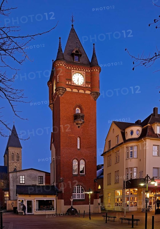 Old town hall tower in the evening