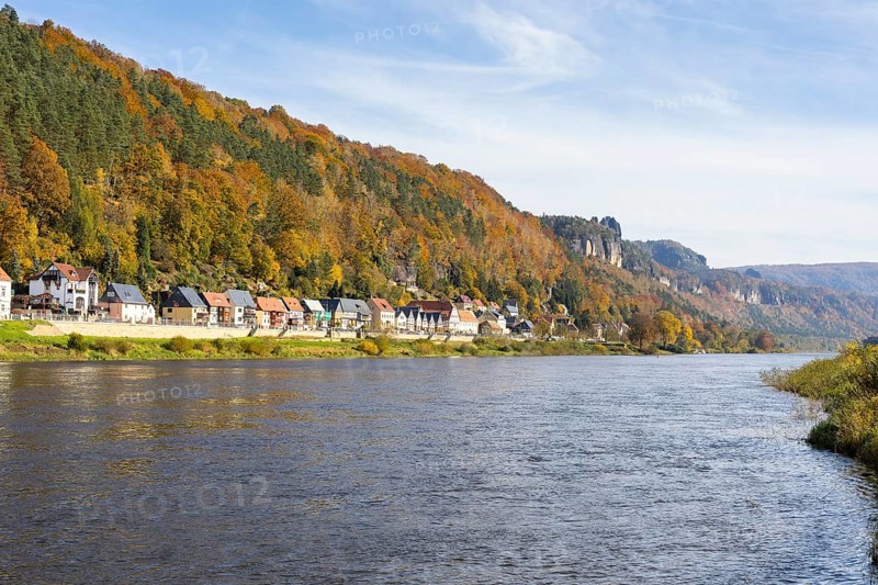 Elbe and Elbe slope with Postelwitz and Schrammsteinen