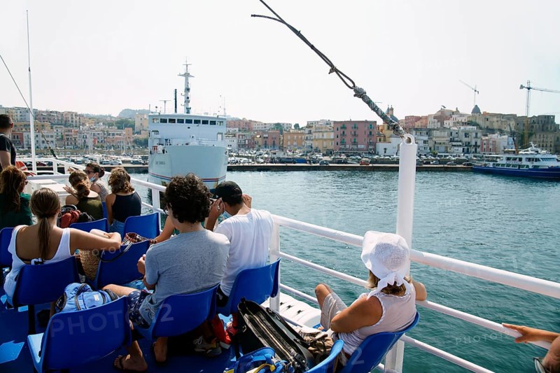 Tourists on the ferry to Procida