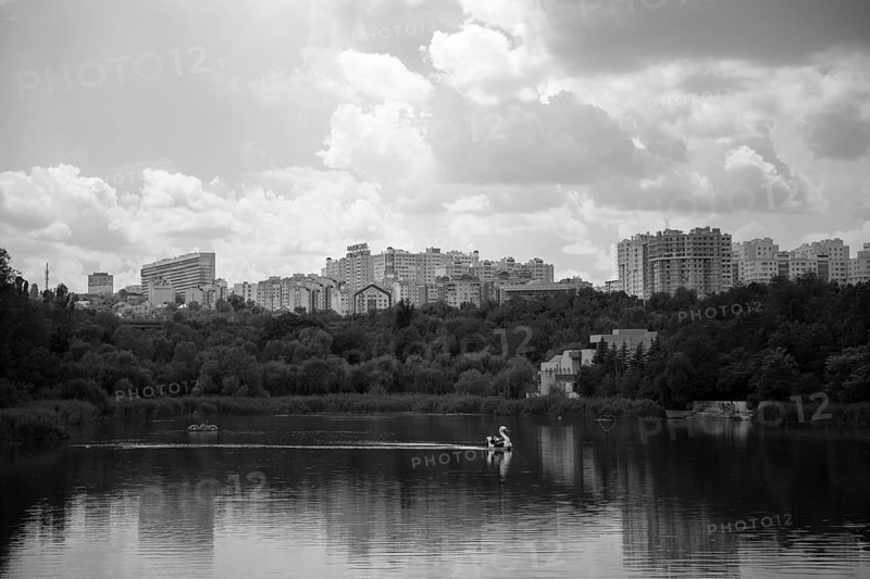 Pedal boat on the lake in ChiÈ™inau