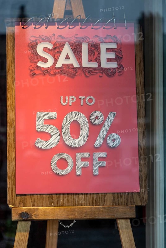 Sale 50% off shop display