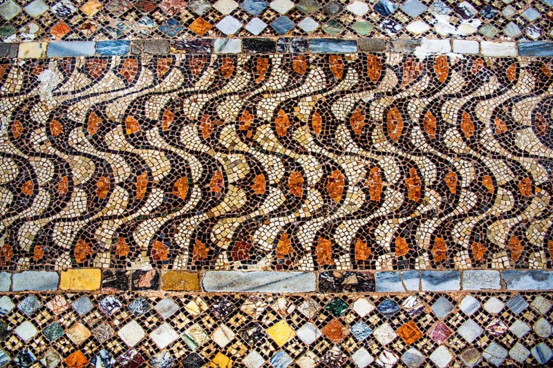 Colourful floor mosaics from the middle of the 12th century Basilica of Santa Maria e Donato