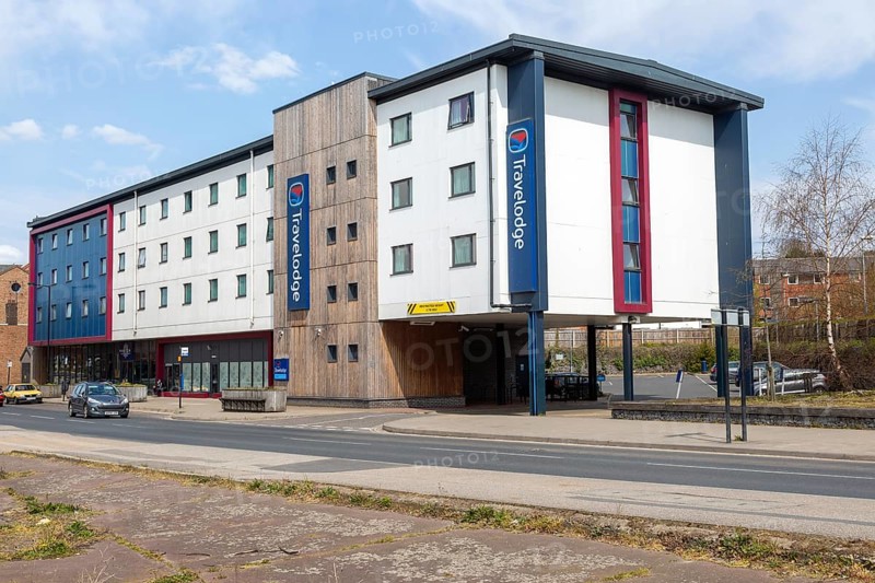 Modern Travelodge hotel building Duke Street