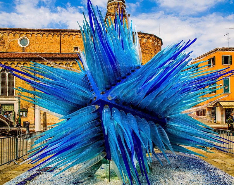 Art sculpture made of glass