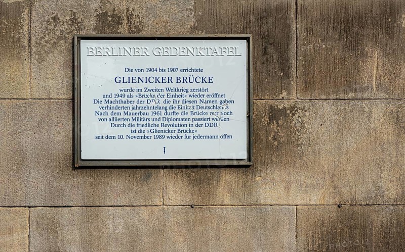 Memorial plaque at the Glienicke Bridge