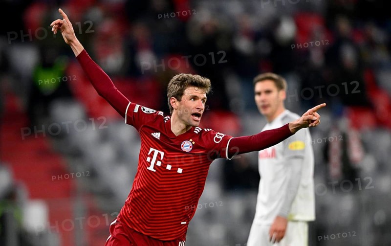 Goal celebration Thomas Mueller FC Bayern Munich FCB