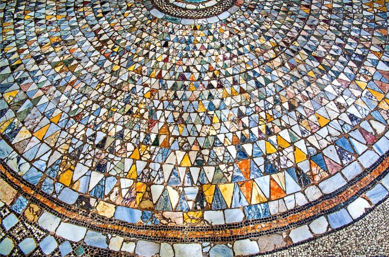 Colourful floor mosaics from the middle of the 12th century Basilica of Santa Maria e Donato