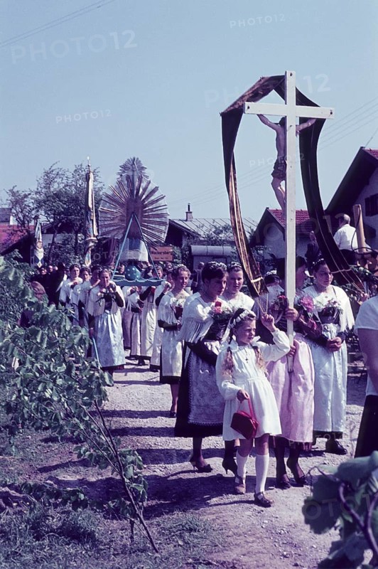 Corpus Christi procession in Wackersberg near Bad Toelz