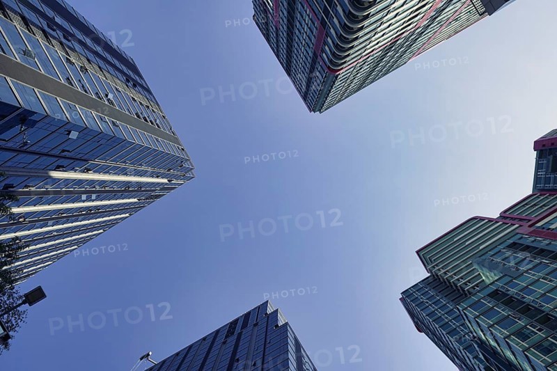 Business skyscrapers with diminishing perspective