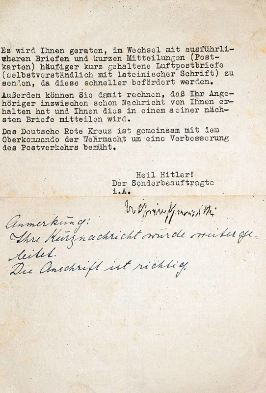 Letter from the German Red Cross