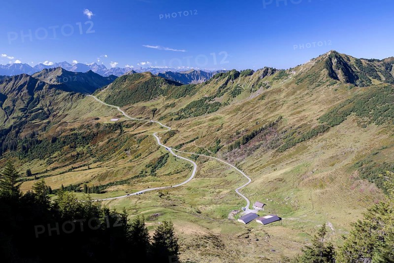 Furkapass road in the morning light from Portlakopf