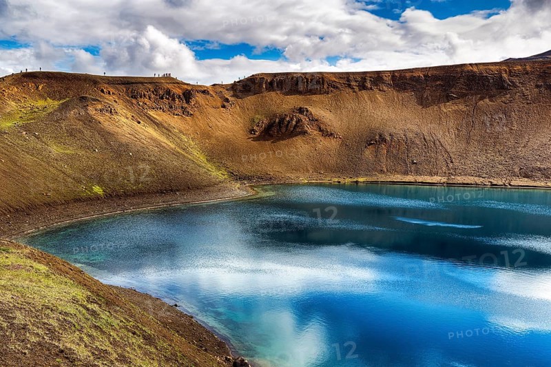 Volcanic lake in summer