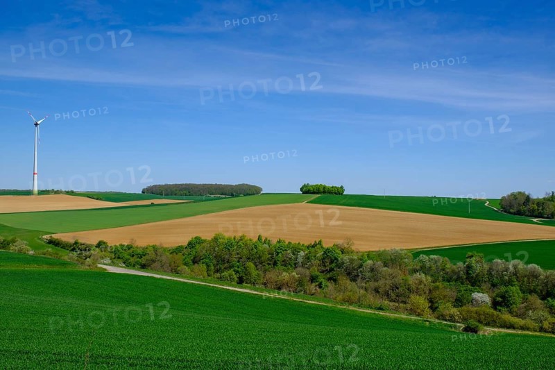 Fields with wind turbine at Klosterberg
