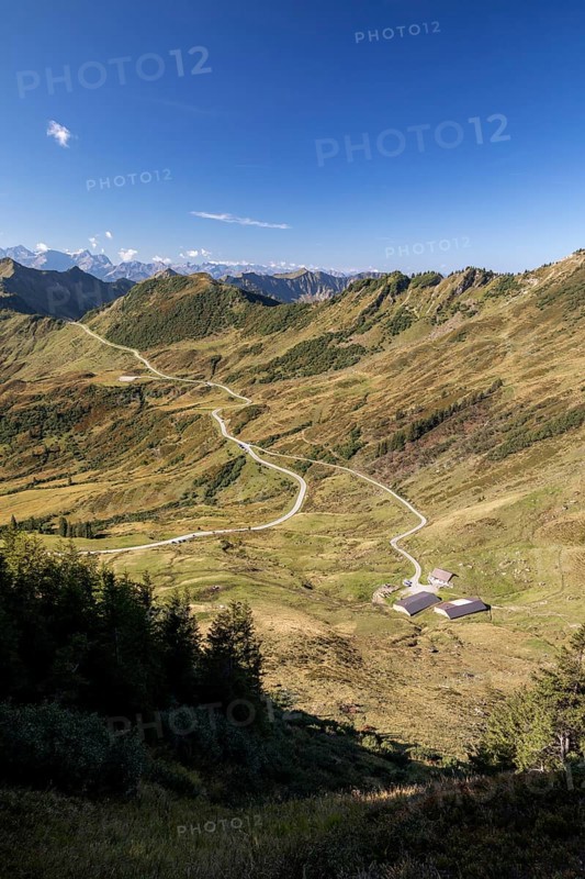 Furkapass road in the morning light from Portlakopf