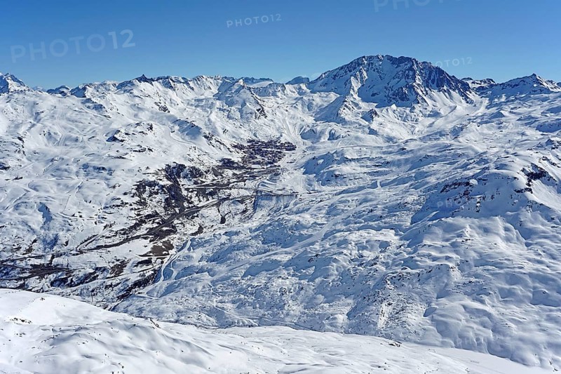 View of snow-capped mountains and landscape