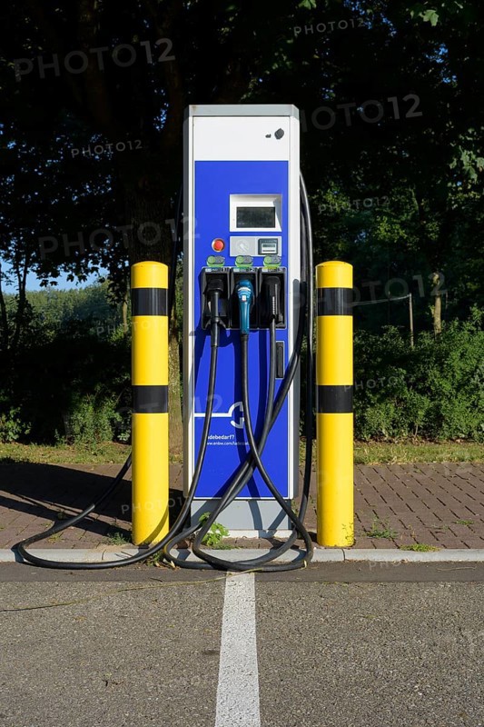 Car power charging station on highway resting place
