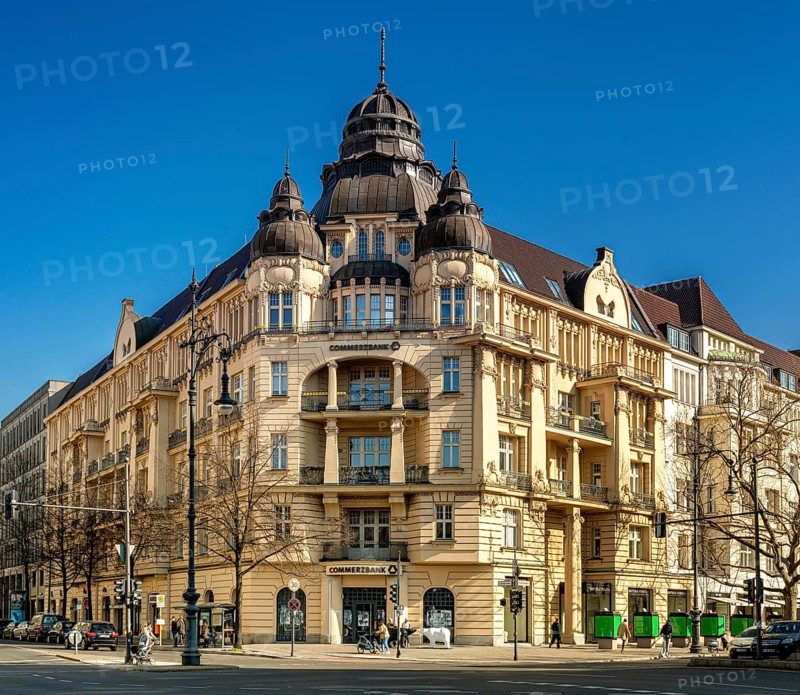 Historic old building on Kurfuerstendamm corner Leibnizstrasse
