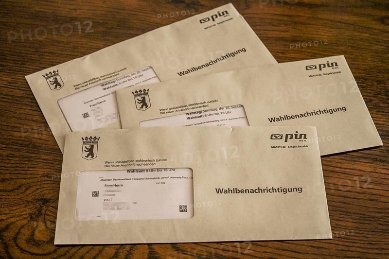 Letters Election Notification Bundestag Election and State Election Berlin 2021