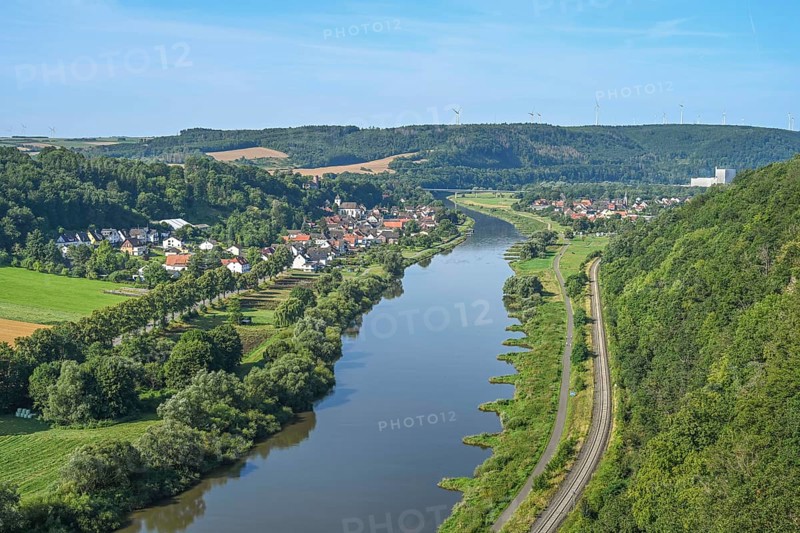 View of the Weser Valley from the Weser Skywalk towards Wuergassen