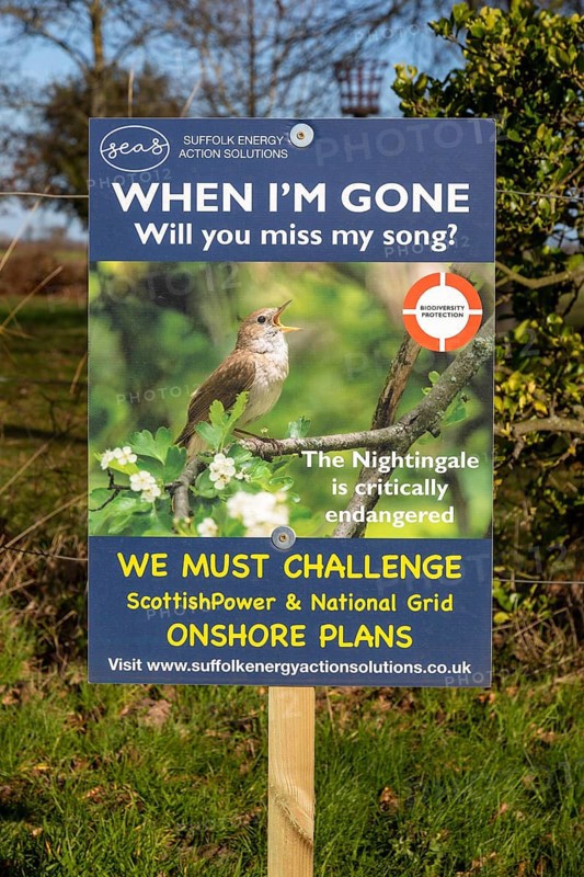 Campaign poster opposing Scottish Power and National Grid onshore electricity substation plans