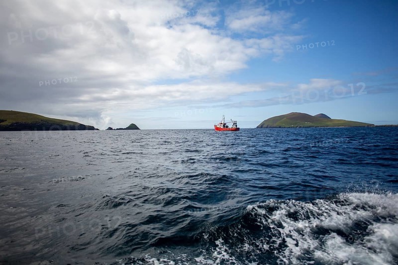 Great Blasket Island beauty as seen from seaside quay of Dunquin on Dingle peninsula. County Kerry