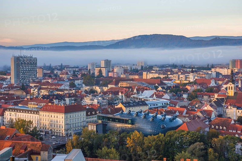 Cityscape of Graz from Schlossberg