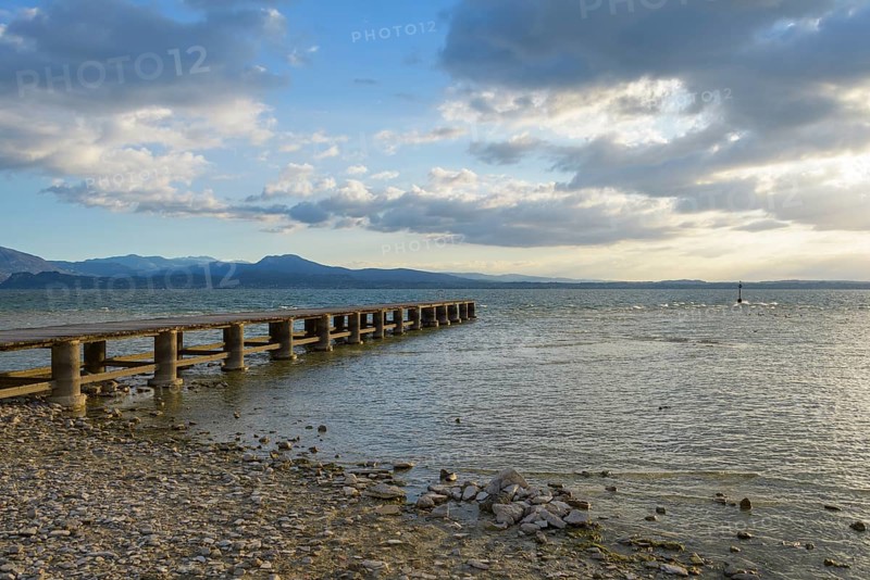 Wooden jetty on the lake