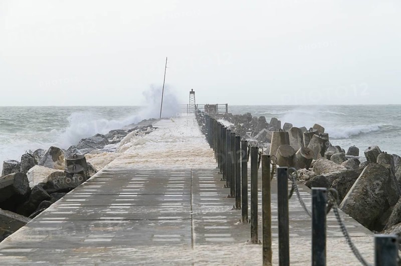 Pier at storm