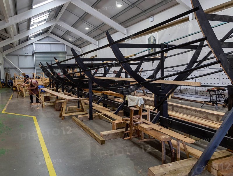 Construction of replica of Anglo-Saxon Sutton Hoo burial ship