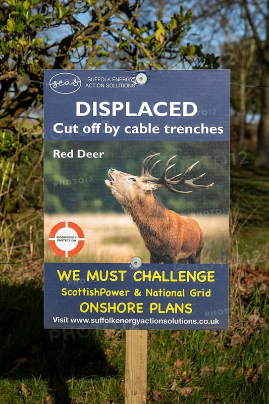 Campaign poster opposing Scottish Power and National Grid onshore electricity substation plans