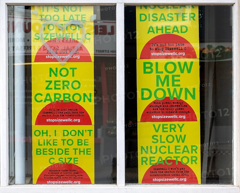 Campaign posters about stopping Sizewell C