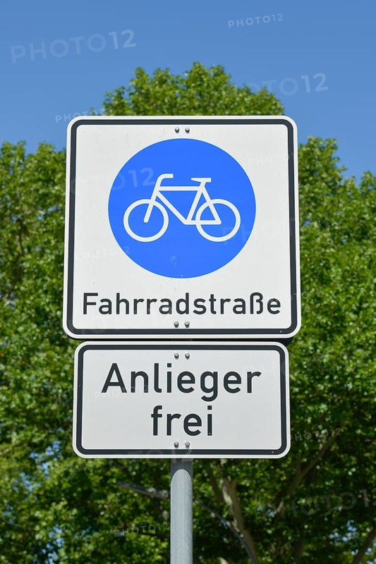 Traffic sign bicycle lane residents only