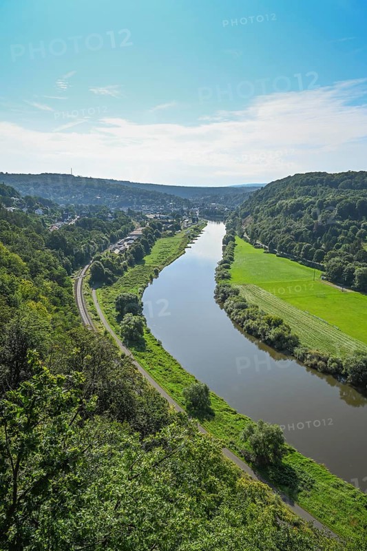 View of the Weser Valley from the Weser Skywalk towards Karlshafen