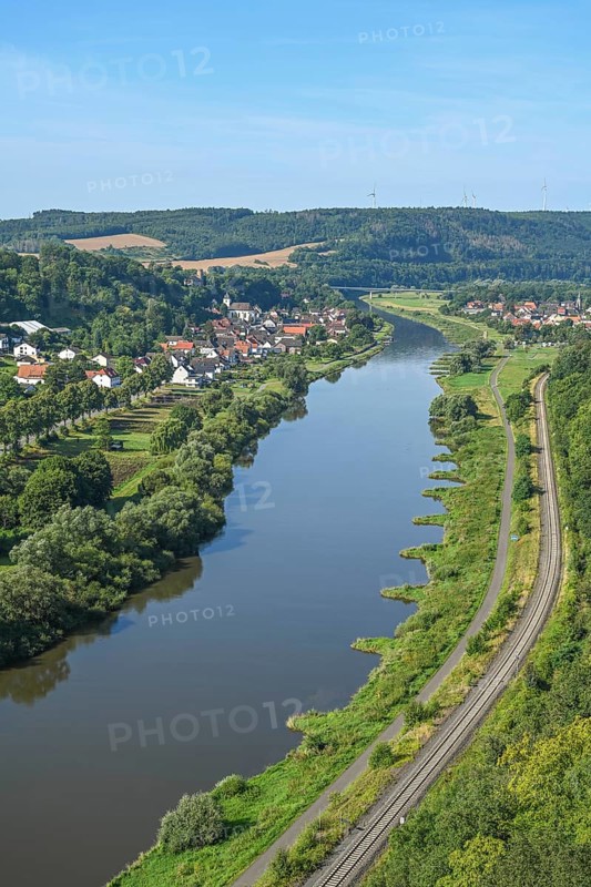 View of the Weser Valley from the Weser Skywalk towards Würgassen