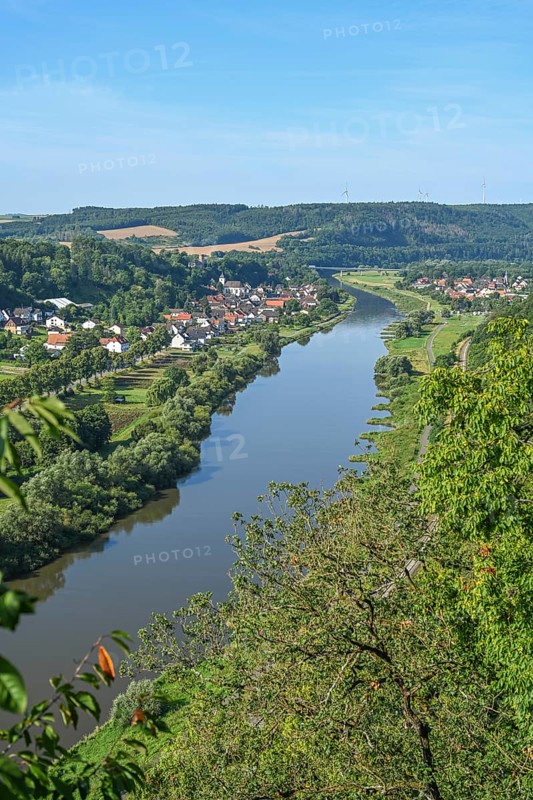 View of the Weser Valley from the Weser Skywalk towards Würgassen