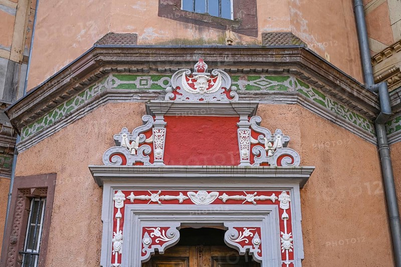 Gable of a door in the castle courtyard