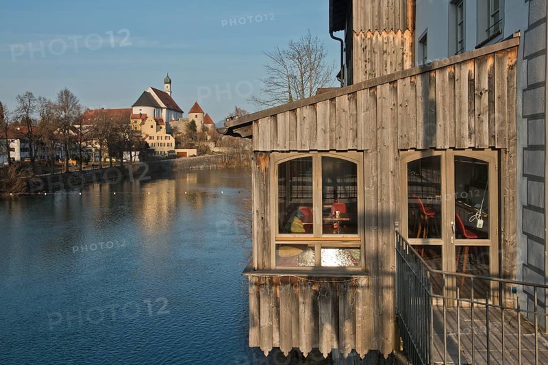 View across the Lech River to the Franciscan Monastery